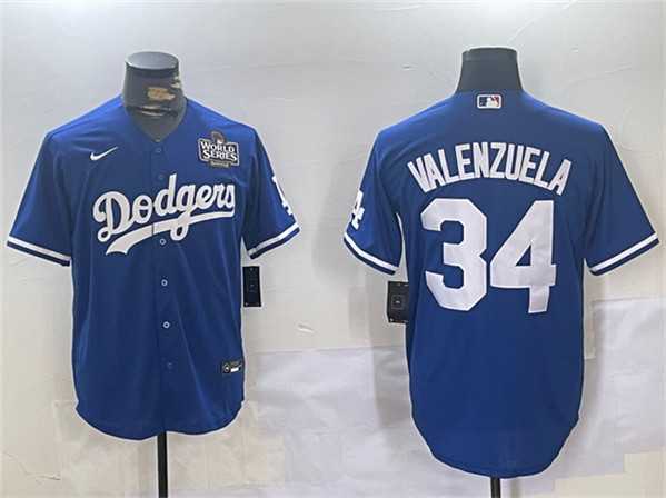 Men%27s Los Angeles Dodgers #34 Toro Valenzuela Royal 2024 World Series Cool Base Stitched Jersey->los angeles dodgers->MLB Jersey